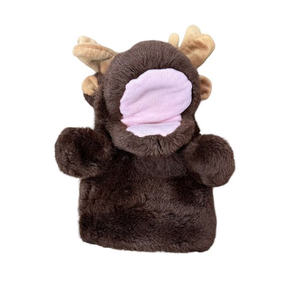 Vintage Mary Meyer Moose Hand Puppet Plush Stuffed Animal 1999 90s Antlers Brown - Picture 2 of 8
